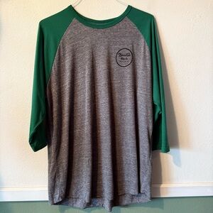 Brixton Heather Gray and Forest Green Raglan Tee